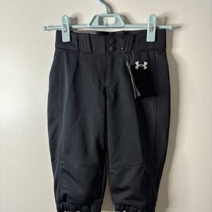 Under Armour Youth Girls XSmall Black G Utility Softball Pants Cropped NWT